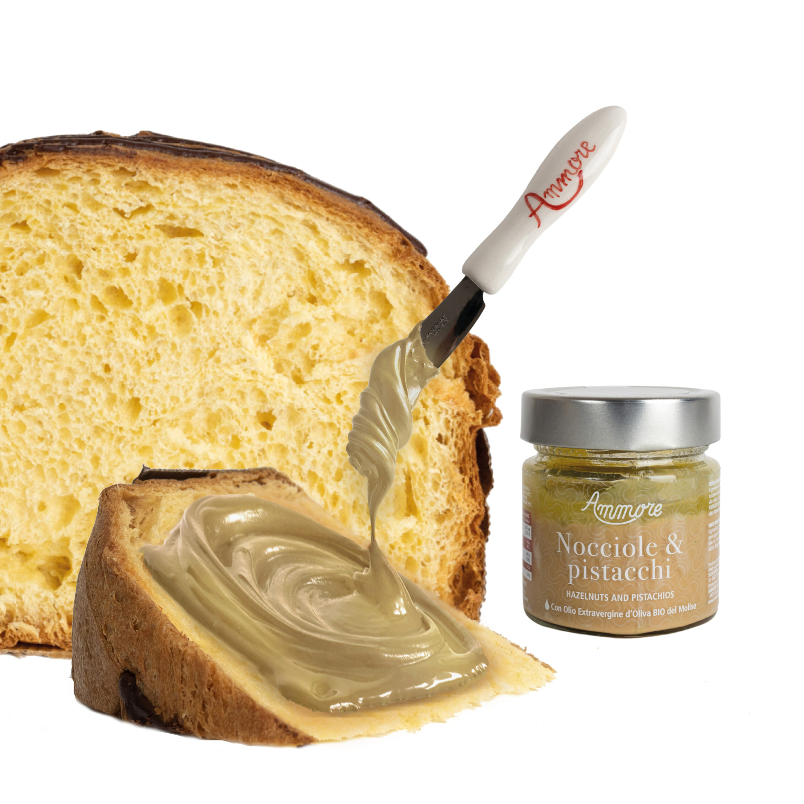 Panettone artigianale <br> Pandorato con Crema Nocciole e pistacchi