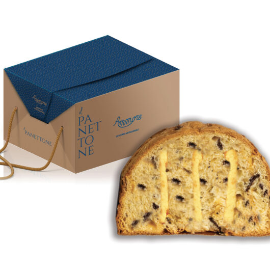 Panettone artigianale <br> Crema allo zabaione e cioccolato fondente